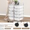 Costway 10-Drawer Storage Cart Utility Rolling Trolley Kitchen Office Organizer Black/Clear/Macaron/Grey/Black Gardient/Multicolor/Pink/RainbowithWhite/Hot Pink/Skin Pink/Purple
